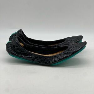 Tieks Obsidian Black Ballerina Flats. Size 9